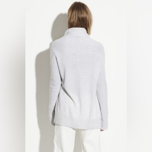 Vince light grey wool cashmere long tie front cardigan - Small - Picture 3 of 10